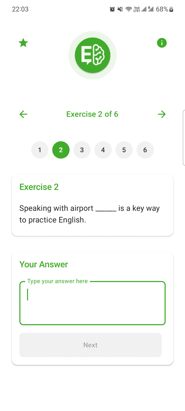EnglishDeeper Fill In The Blank Exercise